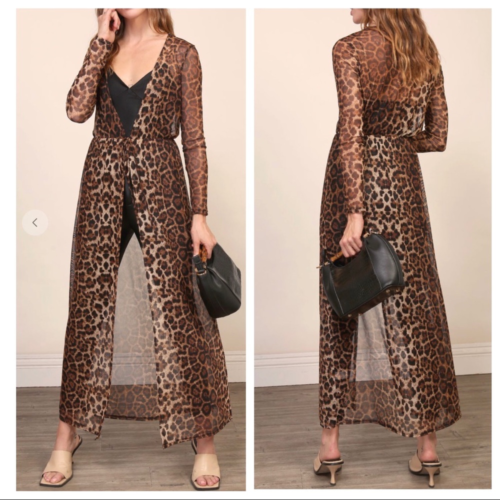Fabulous Leopard print long kimono/duster - Picture 2 of 8